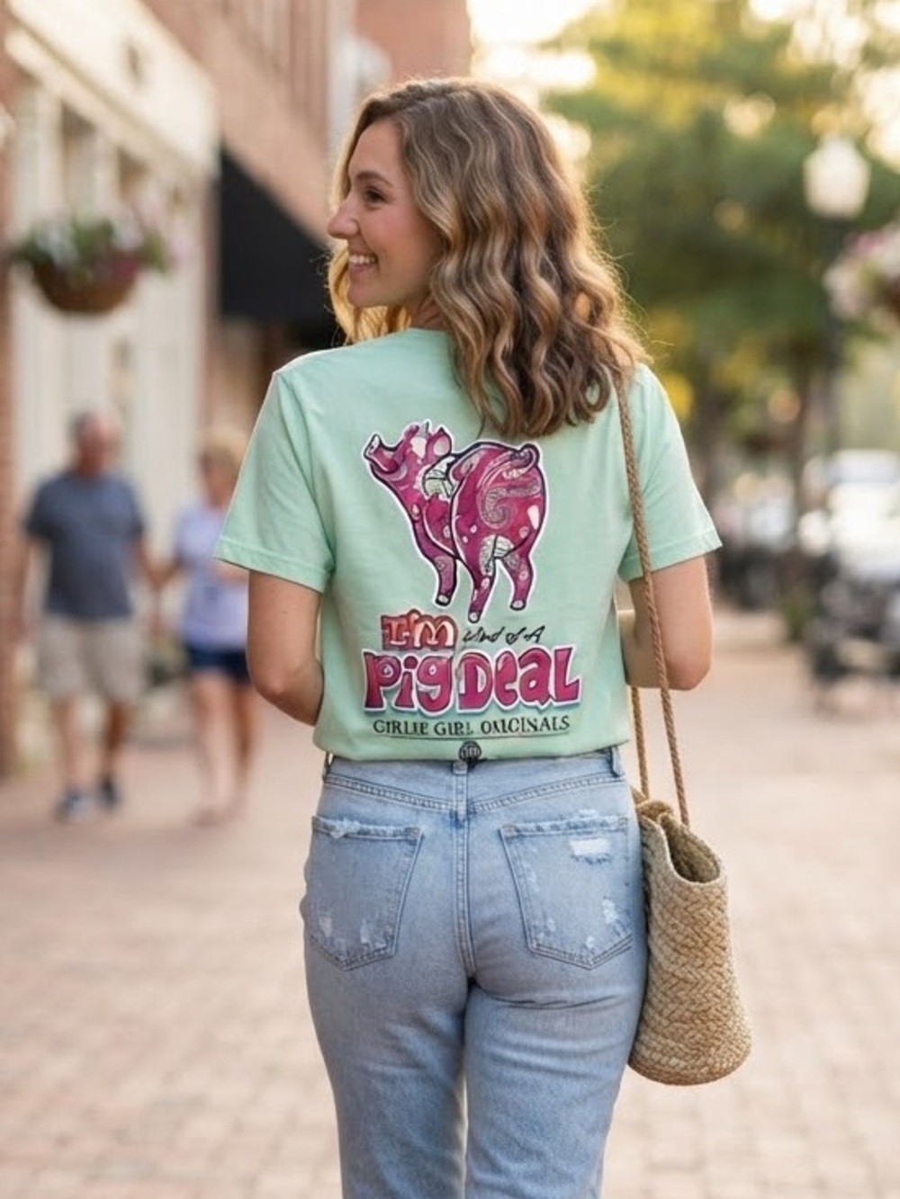Girlie Girl Originals Mint Short-Sleeve Graphic Tee - Pig Deal